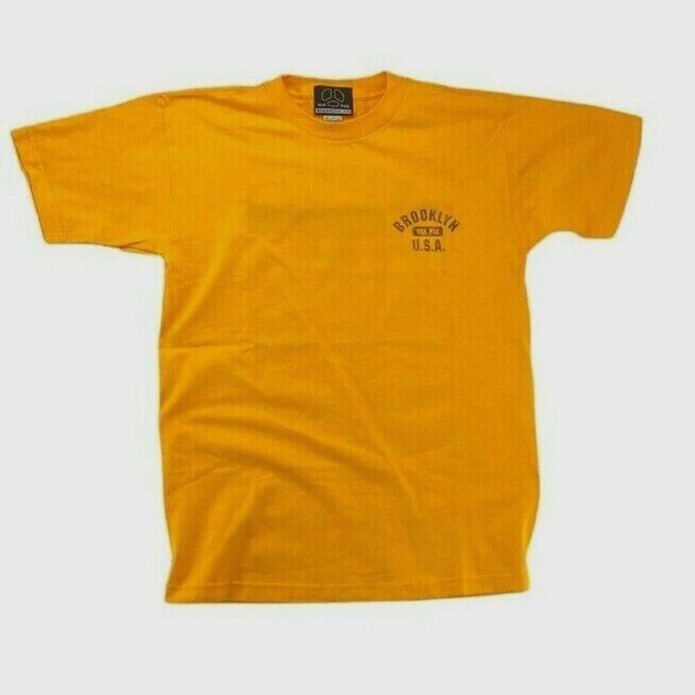 YAK PAK Brooklyn Shirt Size Medium Logo Vintage 1990's Made Made in USA Orange